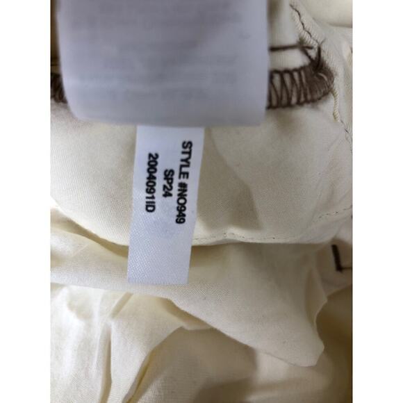 Madewell Button Tab Pants Wide Legs High Rise Denim Antique Cream NWT Size 10 - Picture 13 of 14